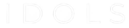 White text 'IDOLS' on a white background