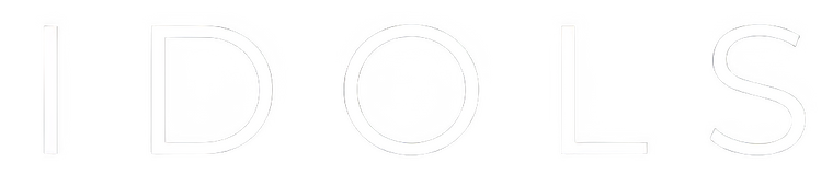 White text 'IDOLS' on a white background